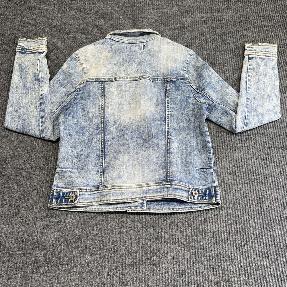 Tinseltown Denim Couture Acid Wash Trucker Jean Jacket Womens Medium Blue Cotton - Picture 6 of 13